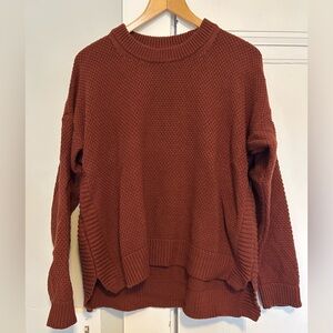 Madewell Rich Rust Crew Cotton Neck Sweater